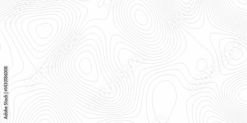 White topography topology vector white background fresh contour map texture. white seamless pattern Abstract background with a wave Topography and geography map grid abstract backdrop.
