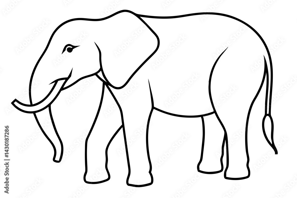 Fototapeta premium Minimalist Elephant Vector