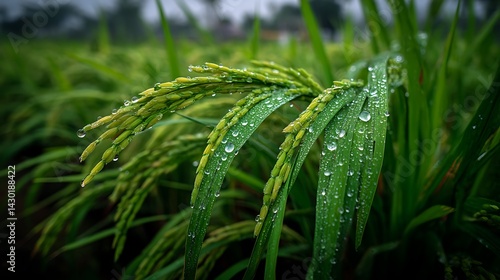 Rice paddy after rain