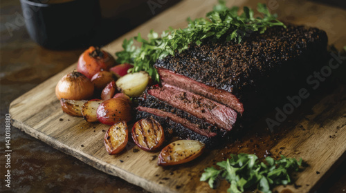 Brisket Platter with Hearty Roasted Veggies.