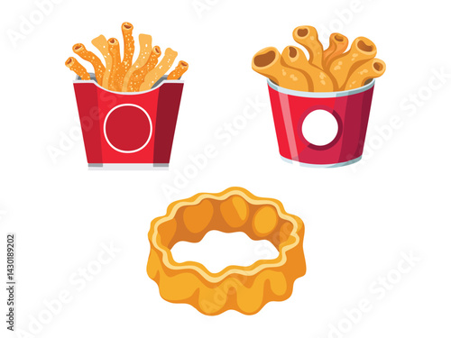 vector illustration of a mexican food Chicharrón (Fried Pork Rinds)