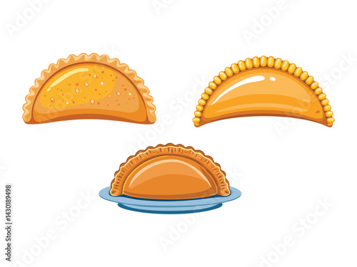 vector illustration of a mexican food Empanadas de Cajeta (Dulce de Leche-Filled Pastry)