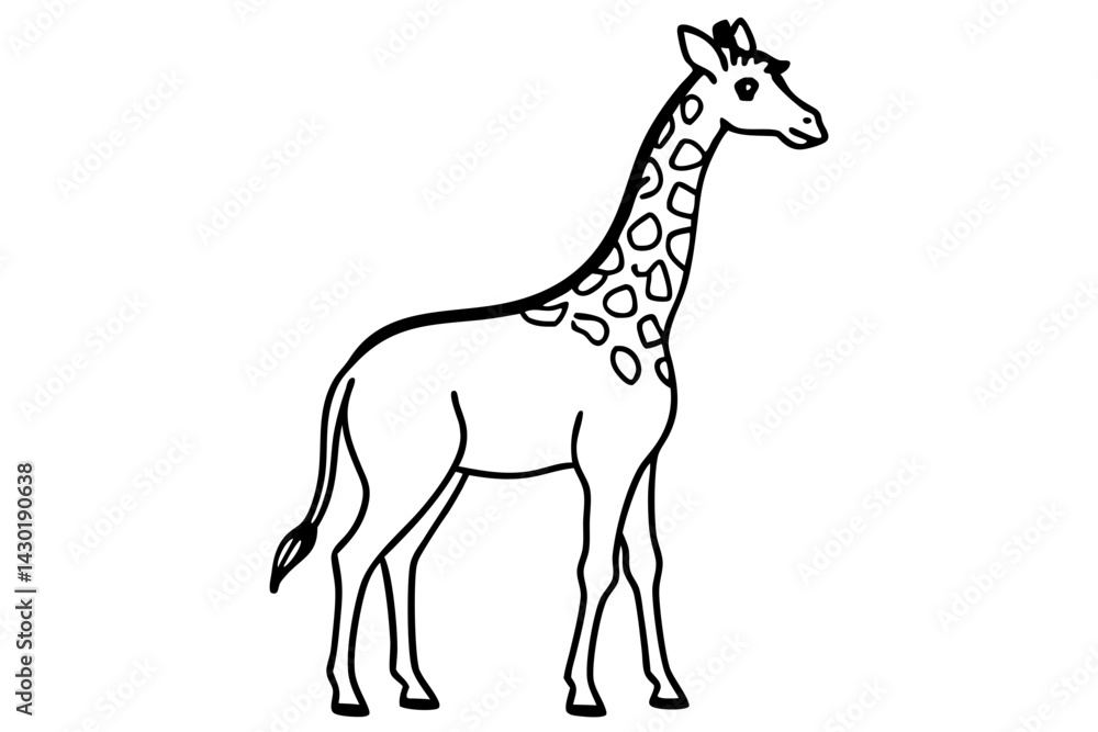 Obraz premium Minimalist Giraffe Sketch