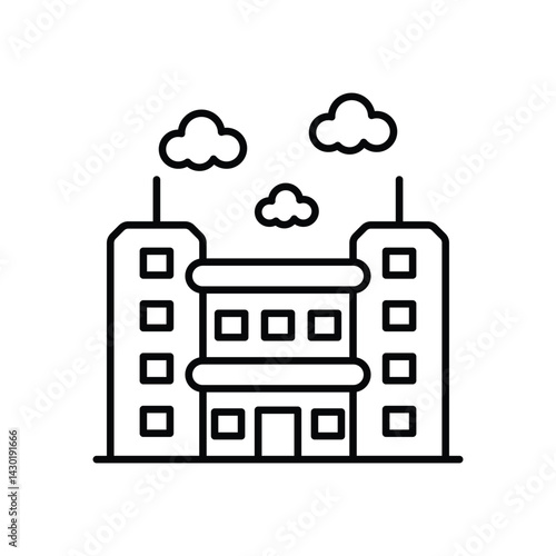 Modern Apartments icon vector stock illustration