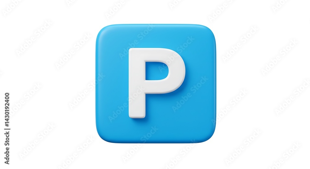 Letter P on Blue Square Letter P on Blue Square