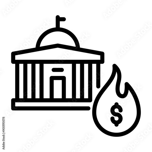 Political corruption outline icon. government fraud black line illustration.