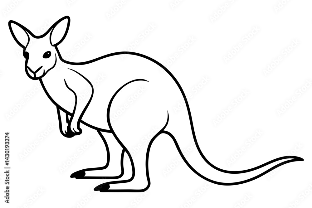 Minimalist Kangaroo Line Art Minimalist Kangaroo Line Art
