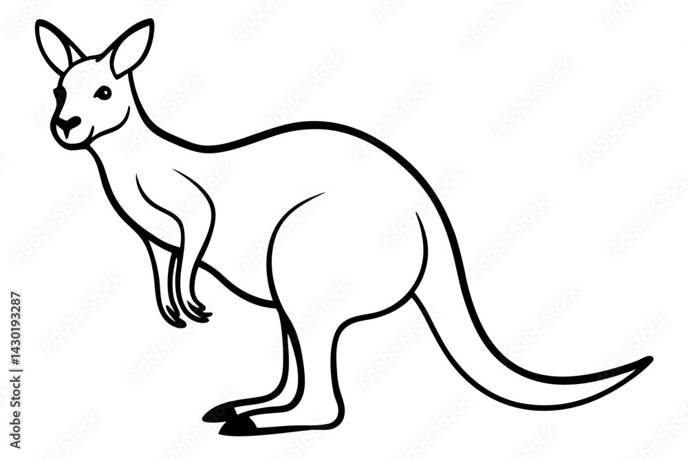 Minimalist Kangaroo Line Art Minimalist Kangaroo Line Art