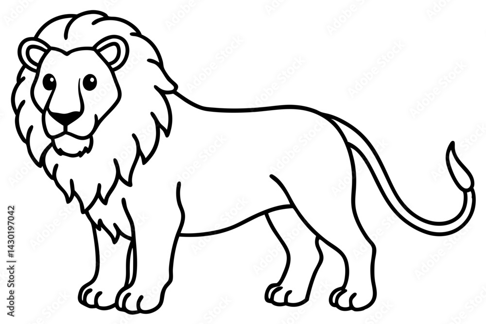 Obraz premium Minimalist Lion Vector