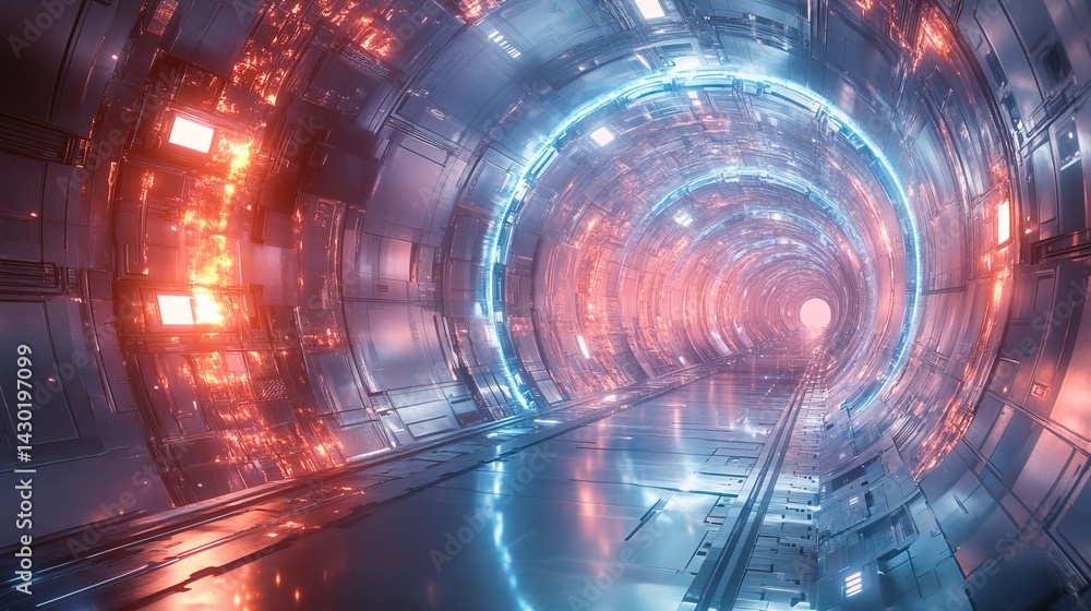 Obraz premium Futuristic Tunnel Interior