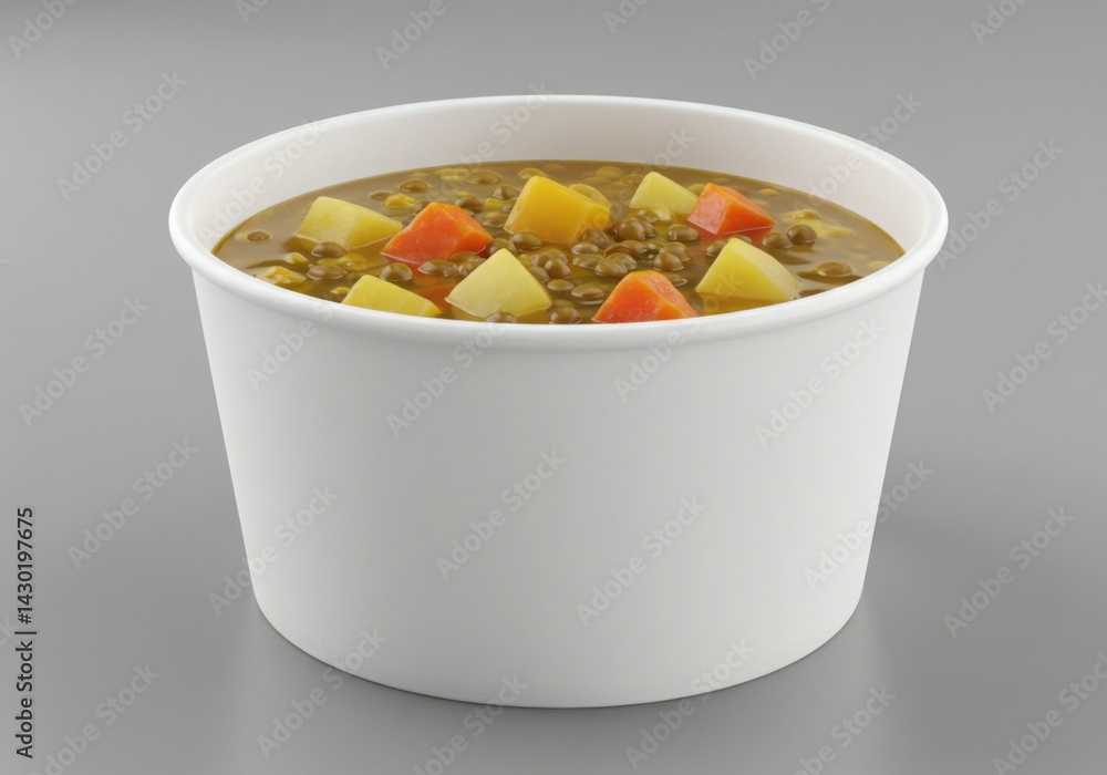 White Round Container Mockup with Mixed Vegetables on Light Background White Round Container Mockup with Mixed Vegetables on Light Background