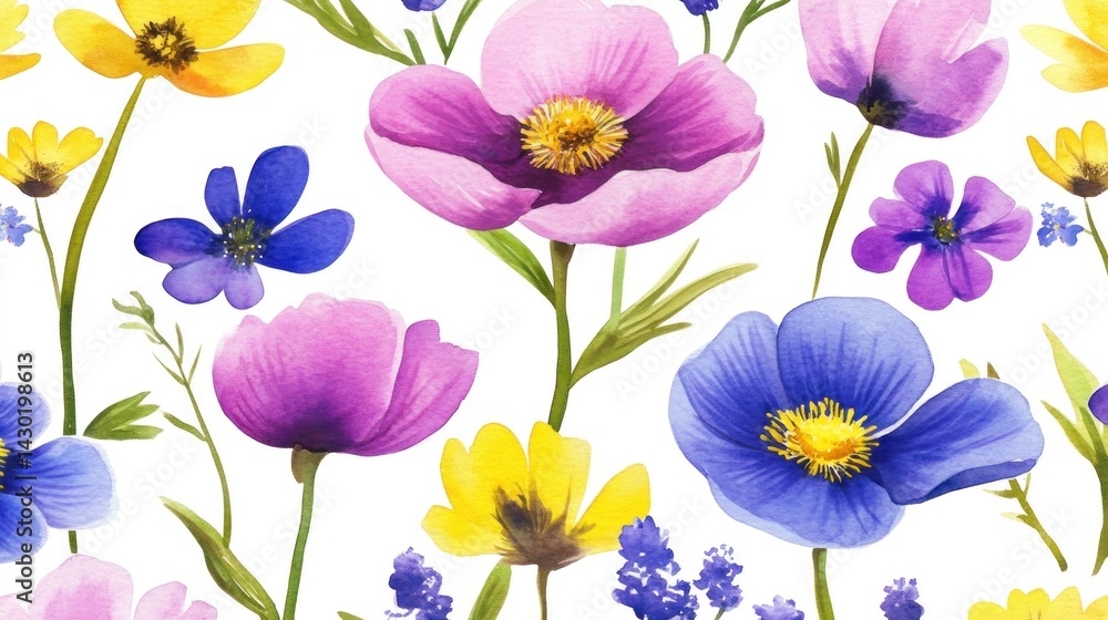 Vibrant floral pattern featuring a variety of blossoms. Vibrant floral pattern featuring a variety of blossoms.