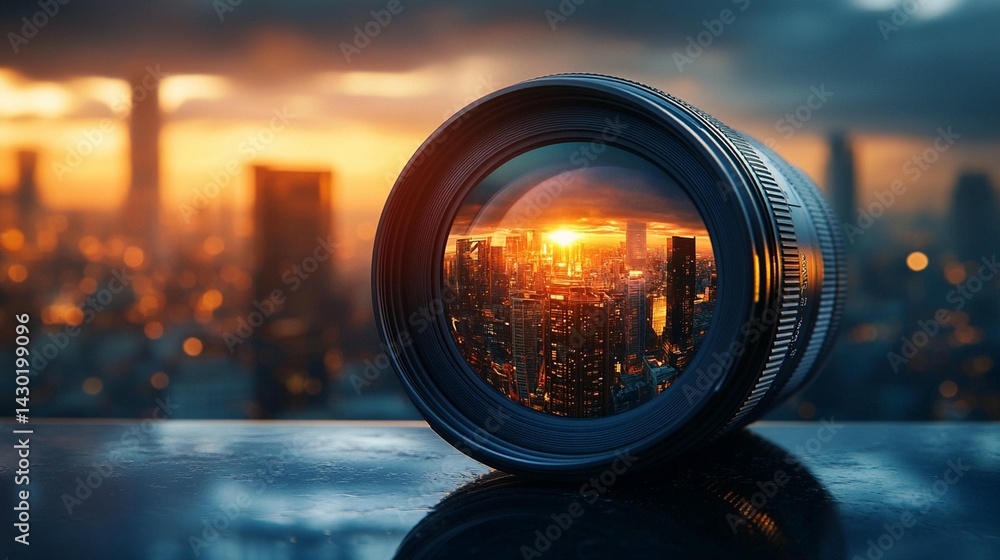 Cityscape Sunset Through a Lens