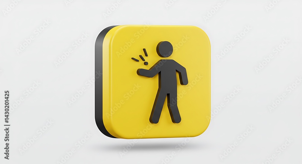 Person Symbol on Yellow Square Person Symbol on Yellow Square