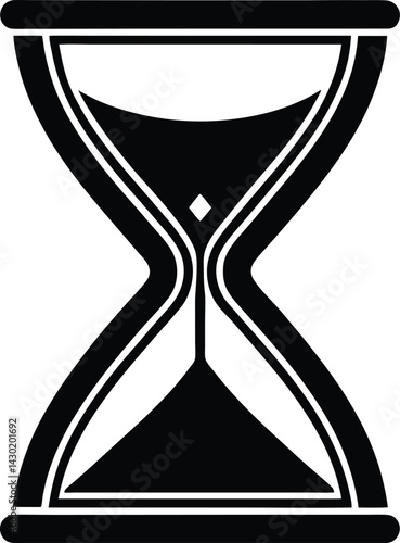 Hourglass Silhouette Vector – Simple Black Timepiece Illustration