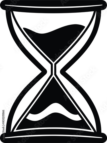 Hourglass Silhouette Vector – Simple Black Timepiece Illustration