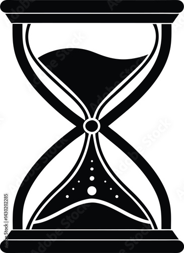 Hourglass Silhouette Vector – Simple Black Timepiece Illustration