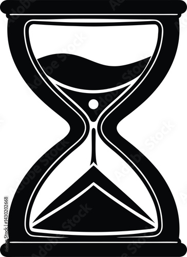 Hourglass Silhouette Vector – Simple Black Timepiece Illustration