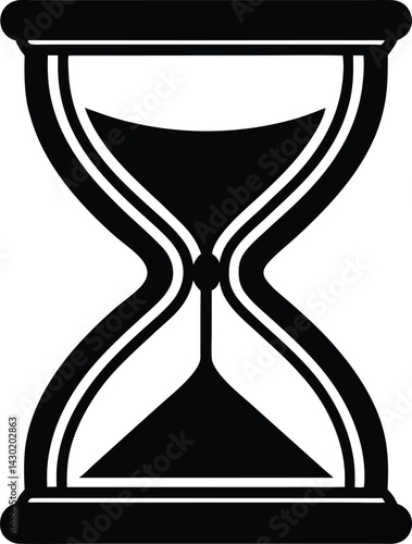 Hourglass Silhouette Vector – Simple Black Timepiece Illustration