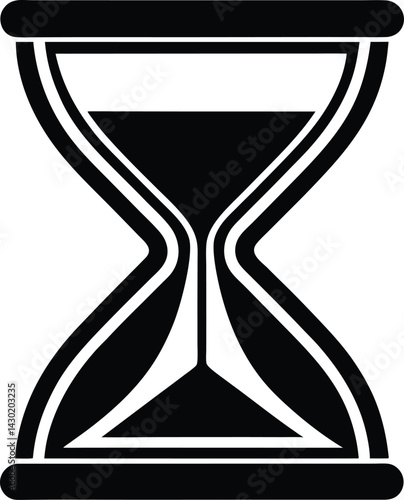 Hourglass Silhouette Vector – Simple Black Timepiece Illustration