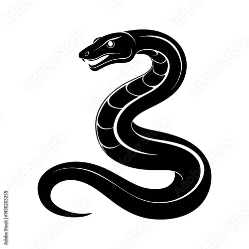 boa constrictor black vector silhouette