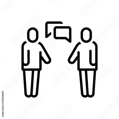 Black  line icon for talk