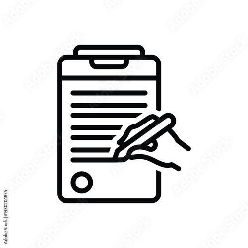 Black  line icon for write