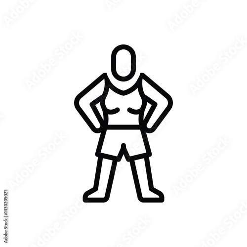 Black  line icon for body language
