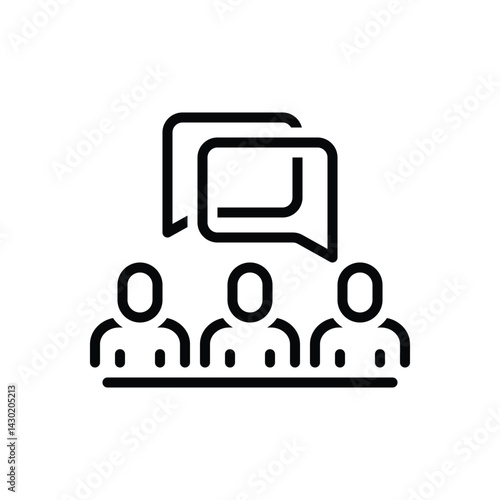 Black  line icon for discussion