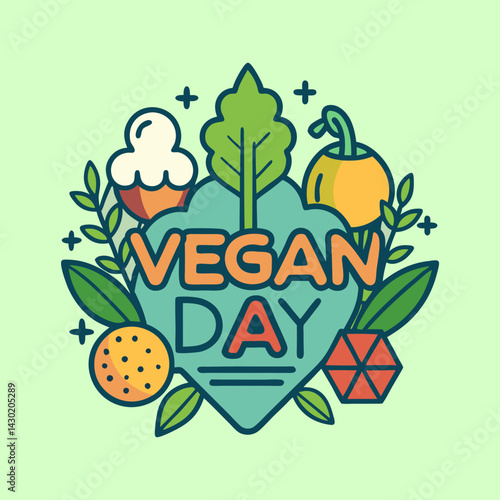 Vector illustration to promote and celebrate World Vegan Day for healthy life