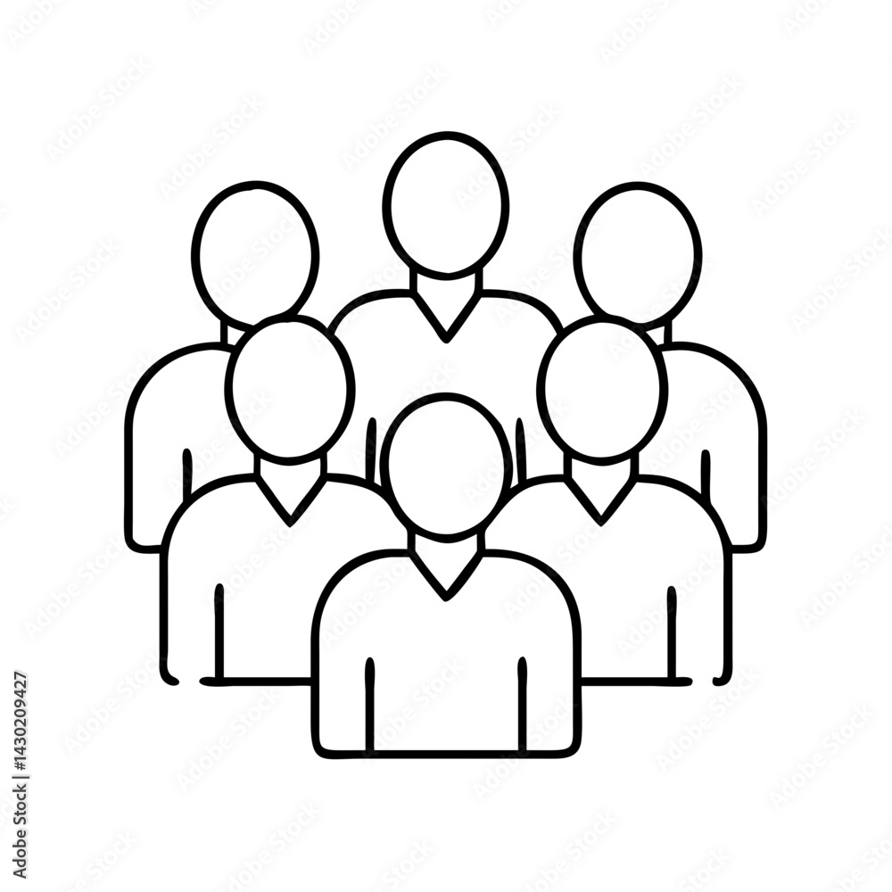 group of people icon, group of people line art - simple line art of group of people, perfect for group of people logos and icons group of people icon, group of people line art - simple line art of group of people, perfect for group of people logos and icons