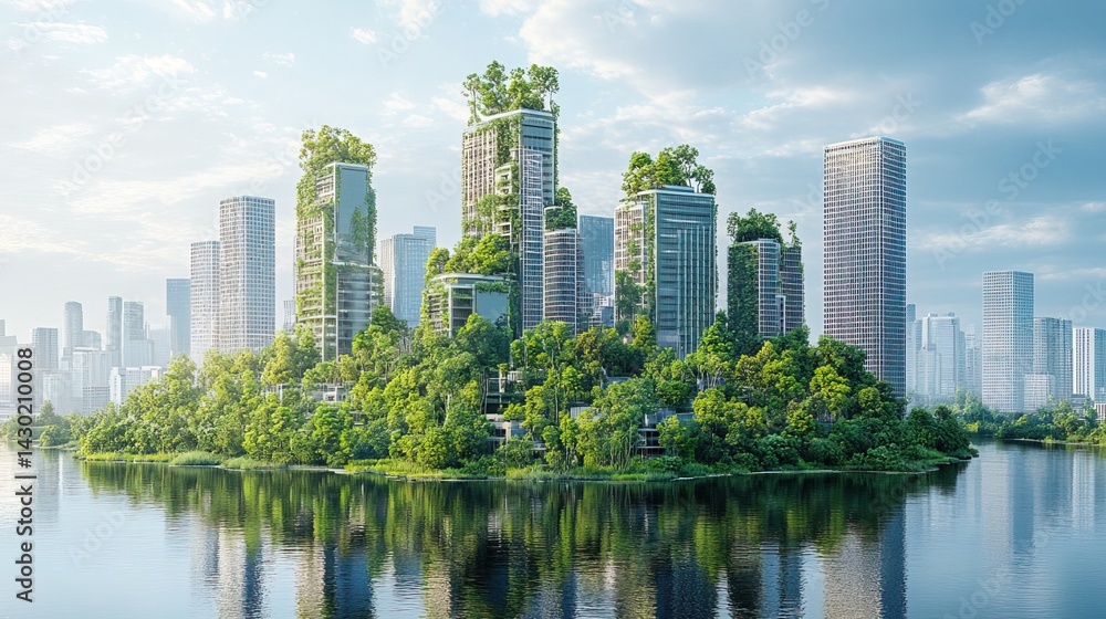 Fototapeta premium Eco-Friendly Cityscape