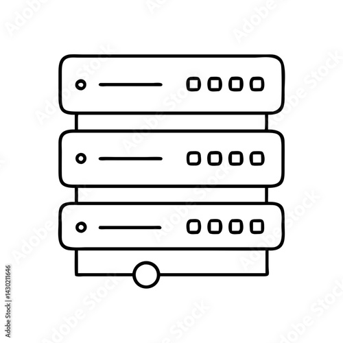 server icon, server line art - simple line art of server, perfect for server logos and icons