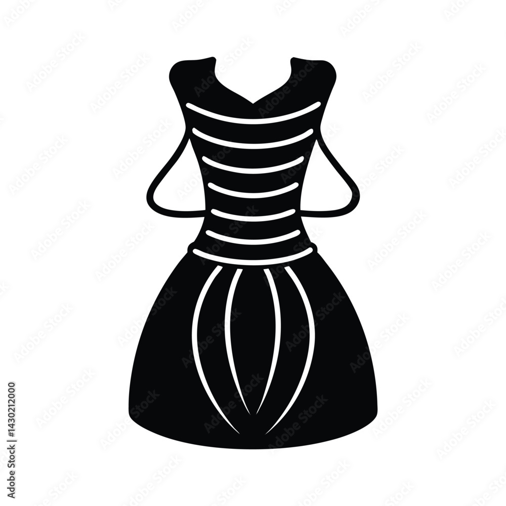 Ruched Dress with Side Drawstring Silhouette Vector Illustration Ruched Dress with Side Drawstring Silhouette Vector Illustration