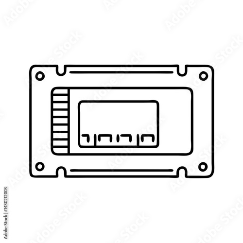 ssd icon, ssd line art - simple line art of ssd, perfect for ssd logos and icons