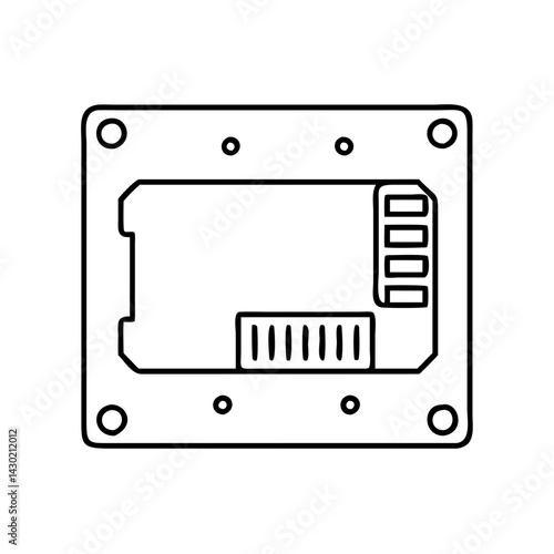 ssd icon, ssd line art - simple line art of ssd, perfect for ssd logos and icons