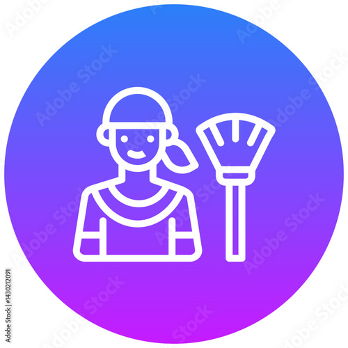 Woman Dusting Icon