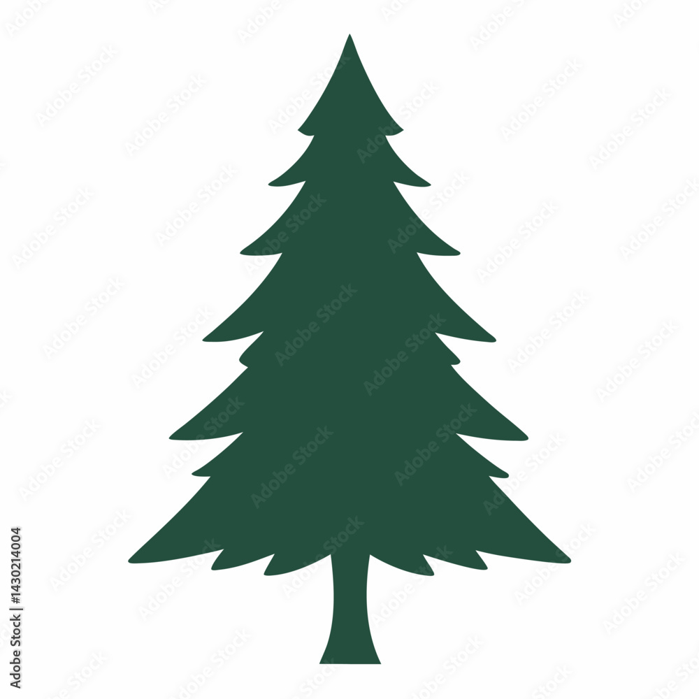 Fir Tree silhouette icon on white background Fir Tree silhouette icon on white background