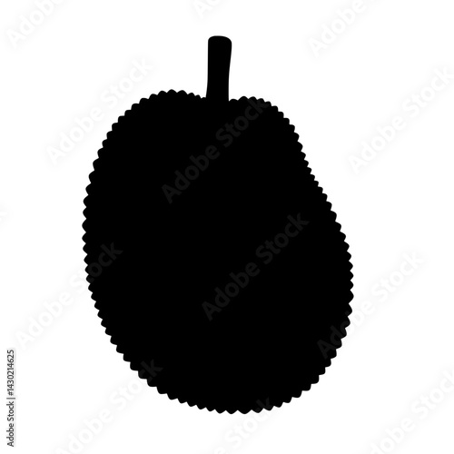 Jackfruit Silhouette: A striking silhouette of a jackfruit, capturing the unique shape and texture of this tropical fruit, perfect for design projects.