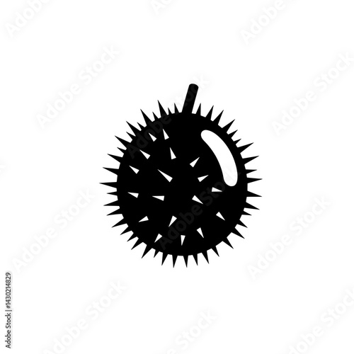 Chestnut Shell Silhouette: A striking silhouette of a chestnut shell, its spiky exterior and distinctive shape captured in stark contrast, ideal for educational material and designs.