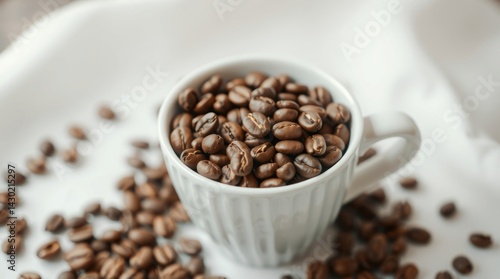 Wallpaper Mural Coffee Beans in a Small Cup Torontodigital.ca