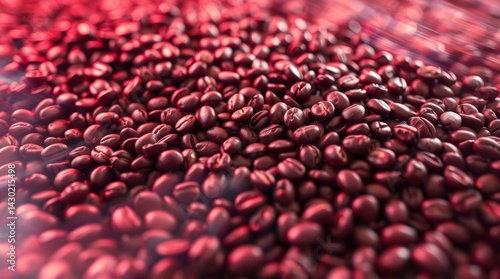 Roasted coffee beans close-up