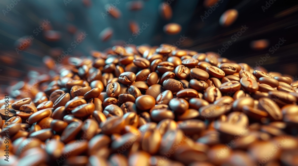 Obraz premium Roasted coffee beans cascade