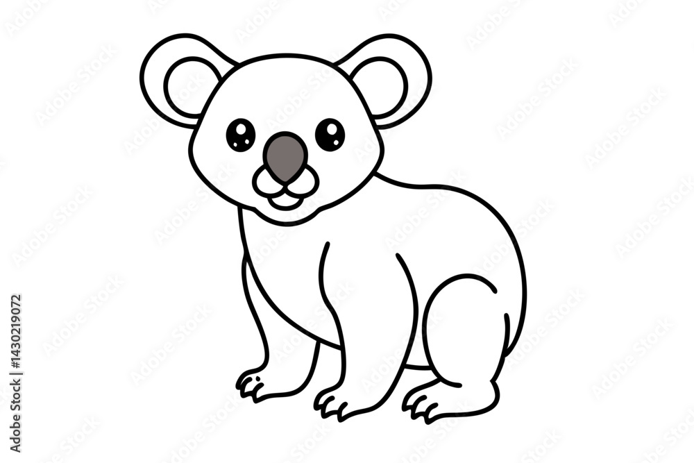 Fototapeta premium Modern Koala Line Illustration