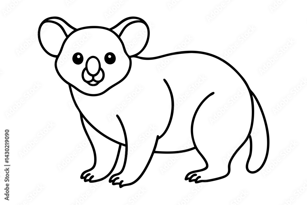 Fototapeta premium Modern Koala Line Illustration