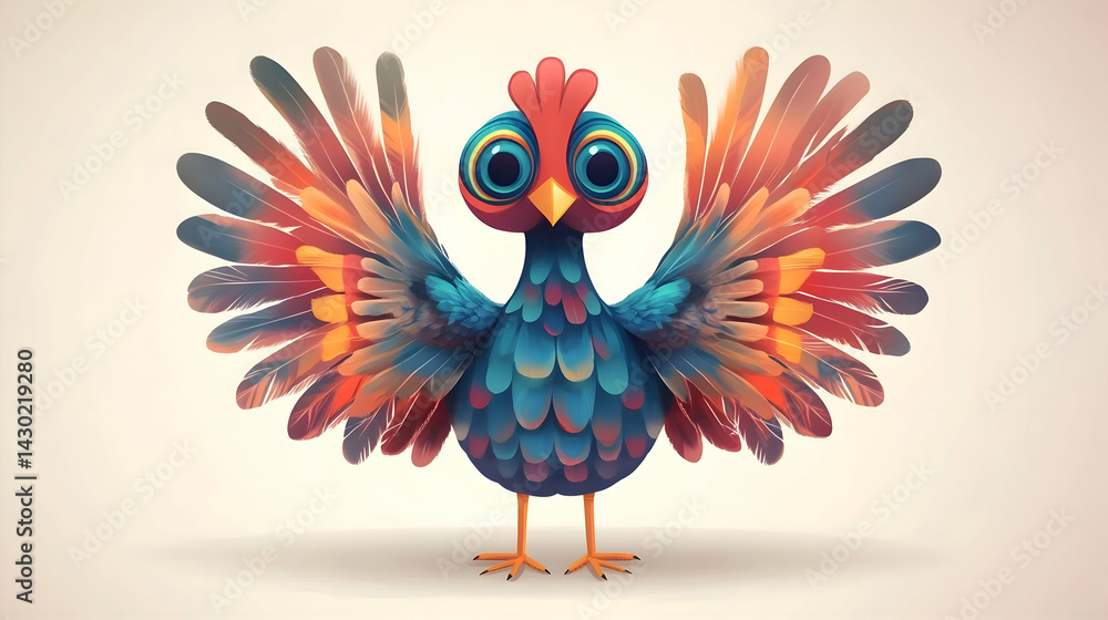 Obraz premium Playful Blue-Feathered Chicken