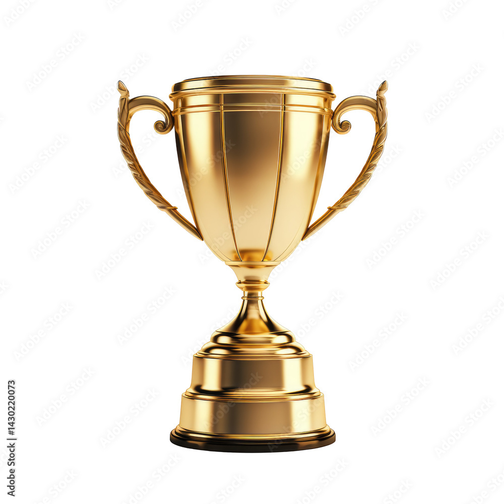 Winner golden trophy cup isolated on transparent white background, clipping path Winner golden trophy cup isolated on transparent white background, clipping path