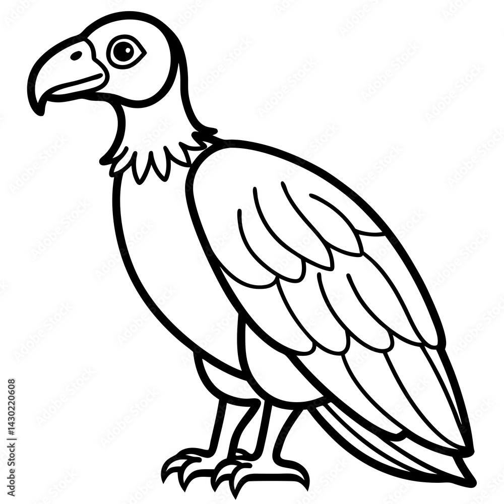 Obraz premium Condor in a Single Line Vector Art