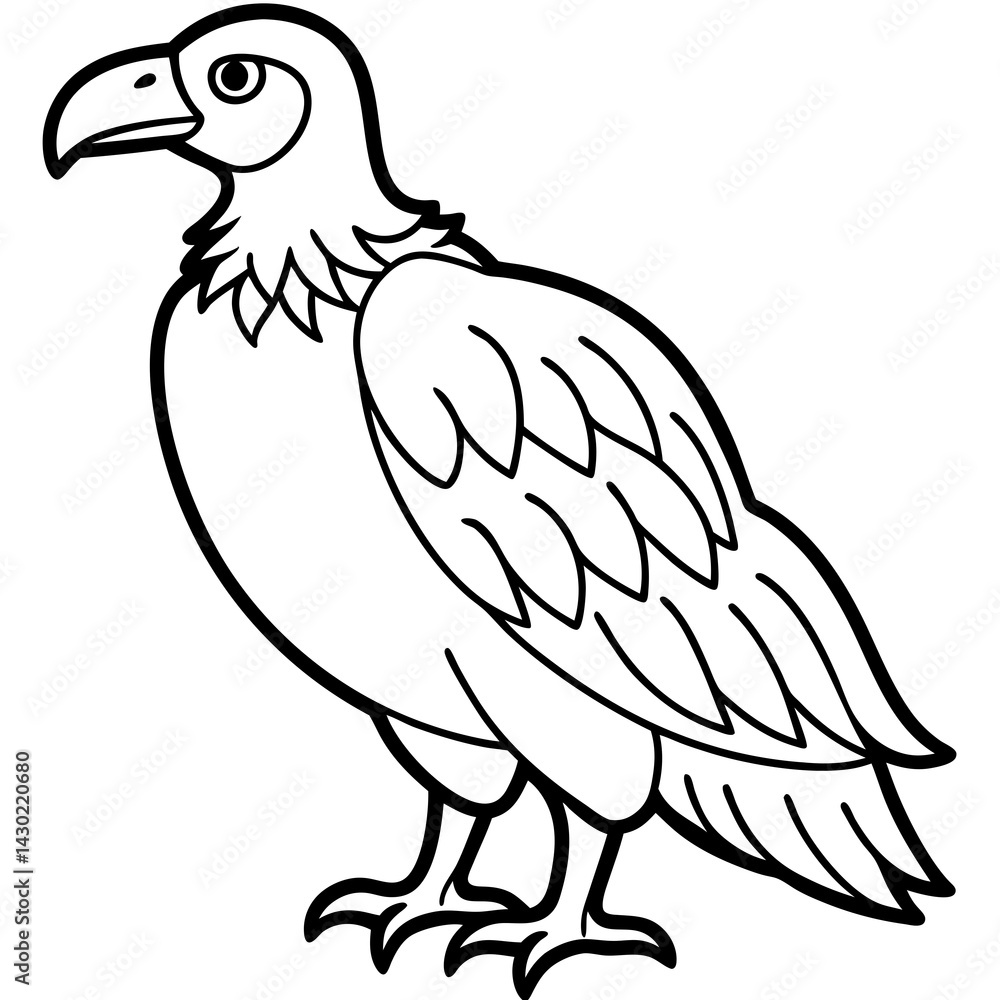 Obraz premium Condor in a Single Line Vector Art