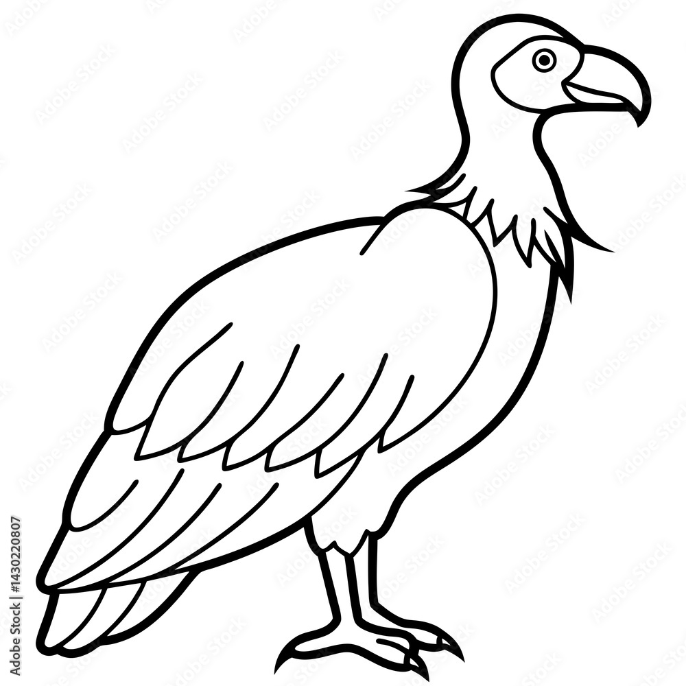 Obraz premium Condor in a Single Line Vector Art